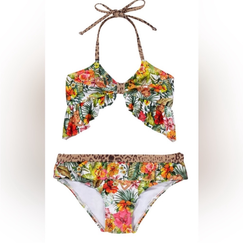 PILYQ Aloha Mix Up Ruffle 2 Piece Bikini